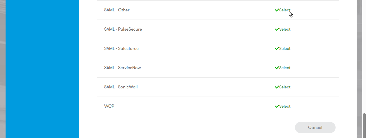 Application Types Selection