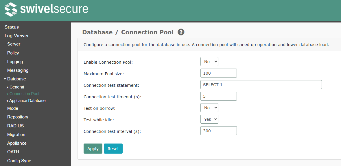 Database Connection Pool Configuration