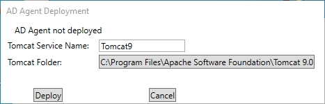 AD Agent Deployment Dialog