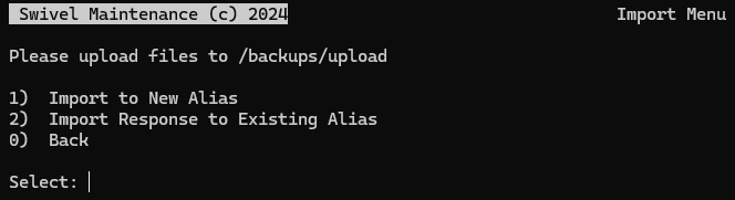 Selecting Import to Existing Alias vs New Alias