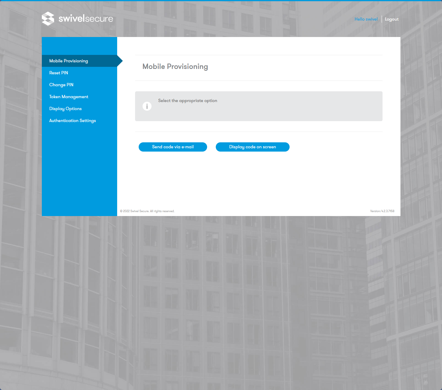 Mobile Provisioning Option