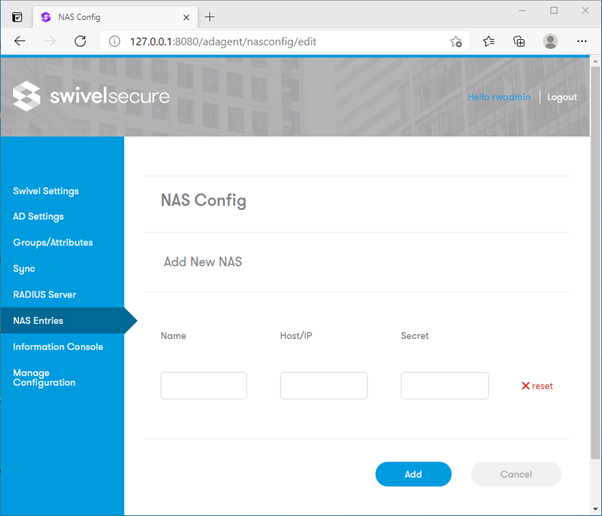 NAS Entries Configuration