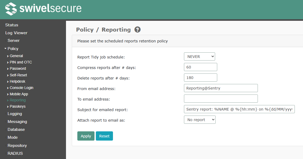 Reporting Policy