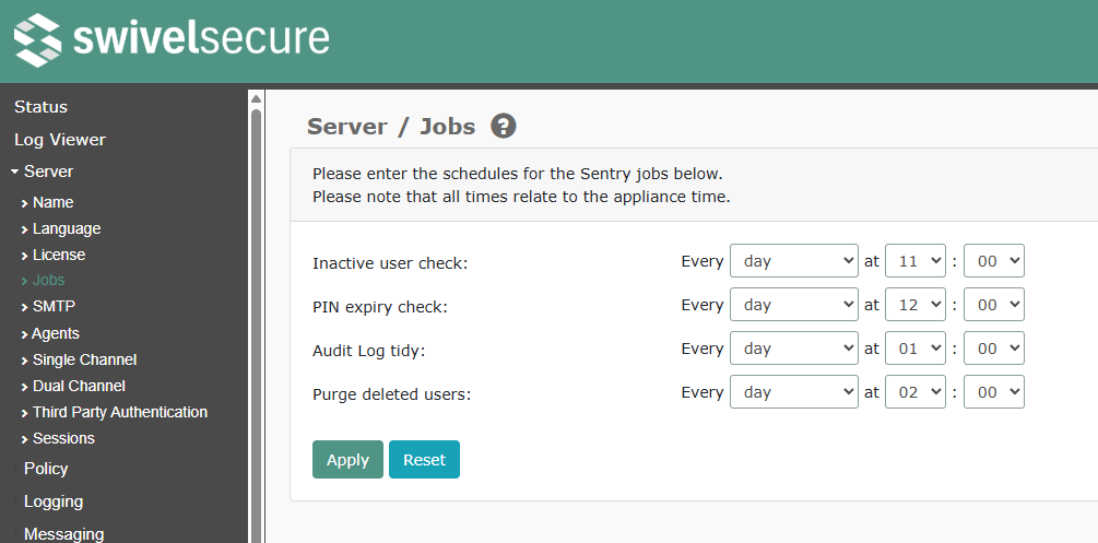 Scheduled Jobs Configuration